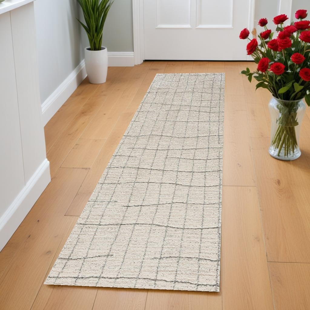 Power Loomed Abstract Modern Area Rug - 90' X '26' X '0.59