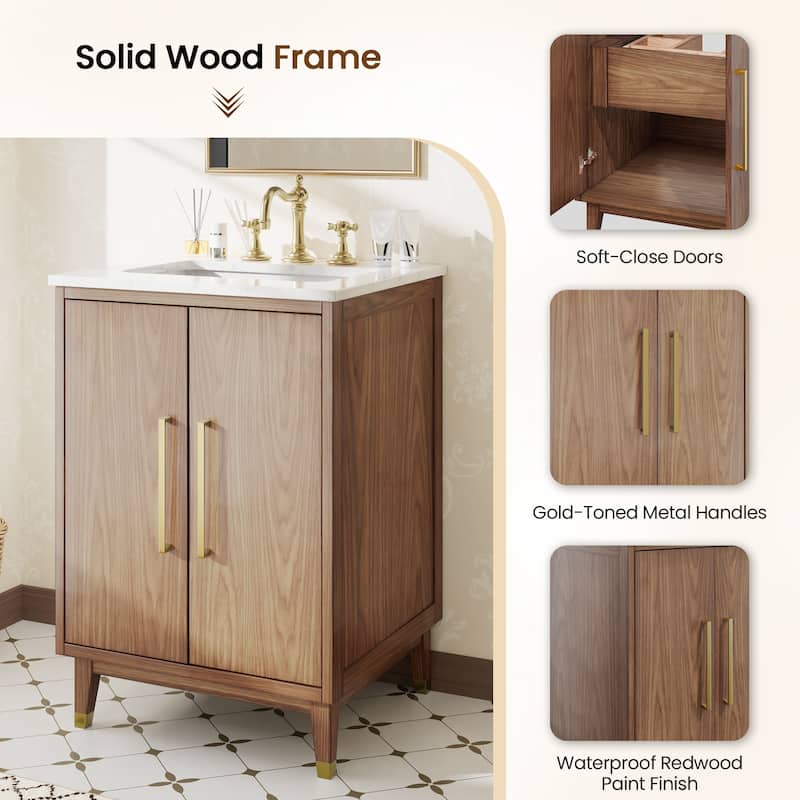 24-Inch Minimalist Bathroom Vanity with Sink