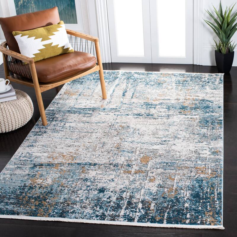 SAFAVIEH Shivan Joella Modern Abstract Rug - 5'3" x 7'6" - Grey/Blue