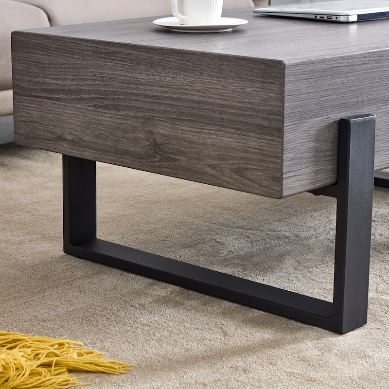 Black and Grey texture sticker MDF Coffee Table