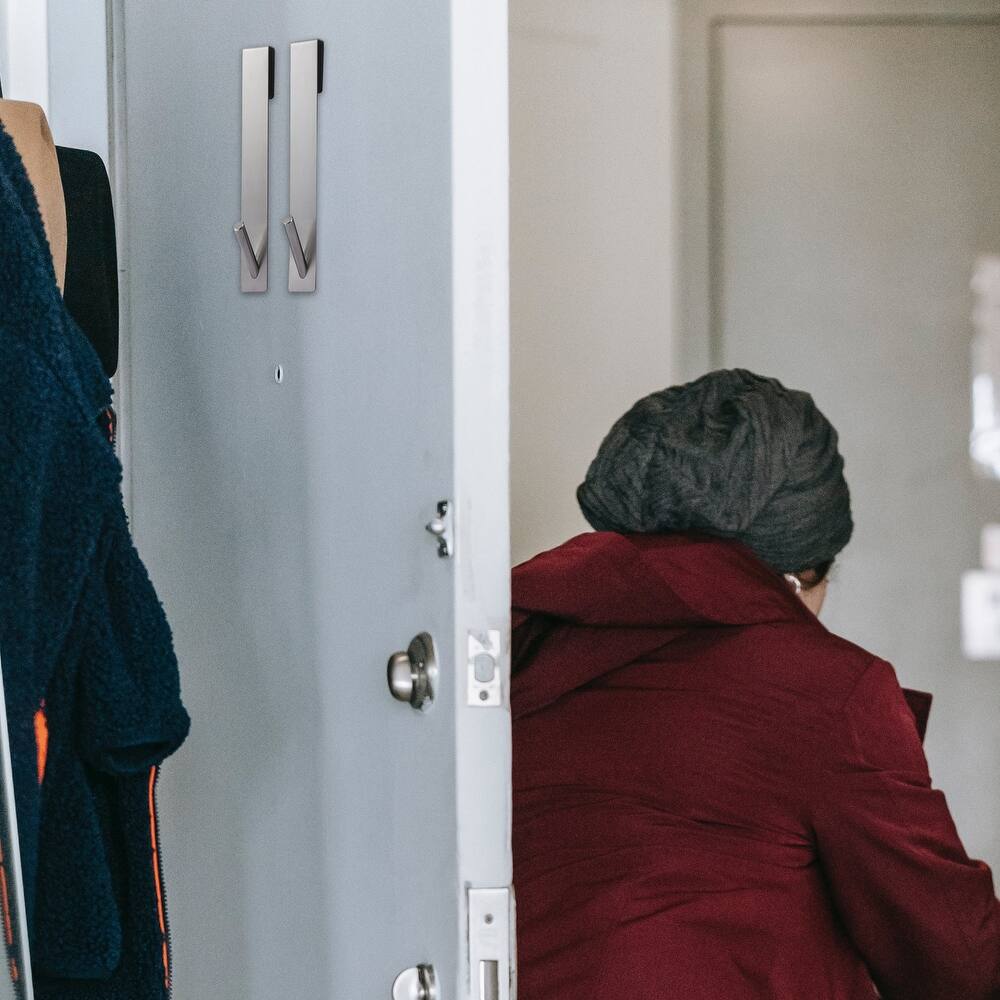 IH Casa Decor Set Of 2 Satin Over The Glass Door Single Hook