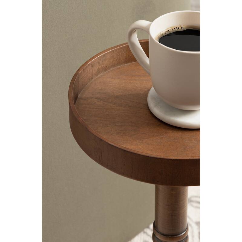 Kate and Laurel Bellport Pedestal End Table - 10x10x22