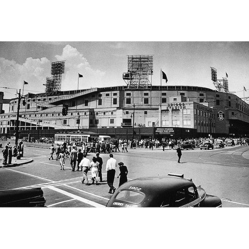 Tiger Stadium Black and White Gallery Wrapped Canvas