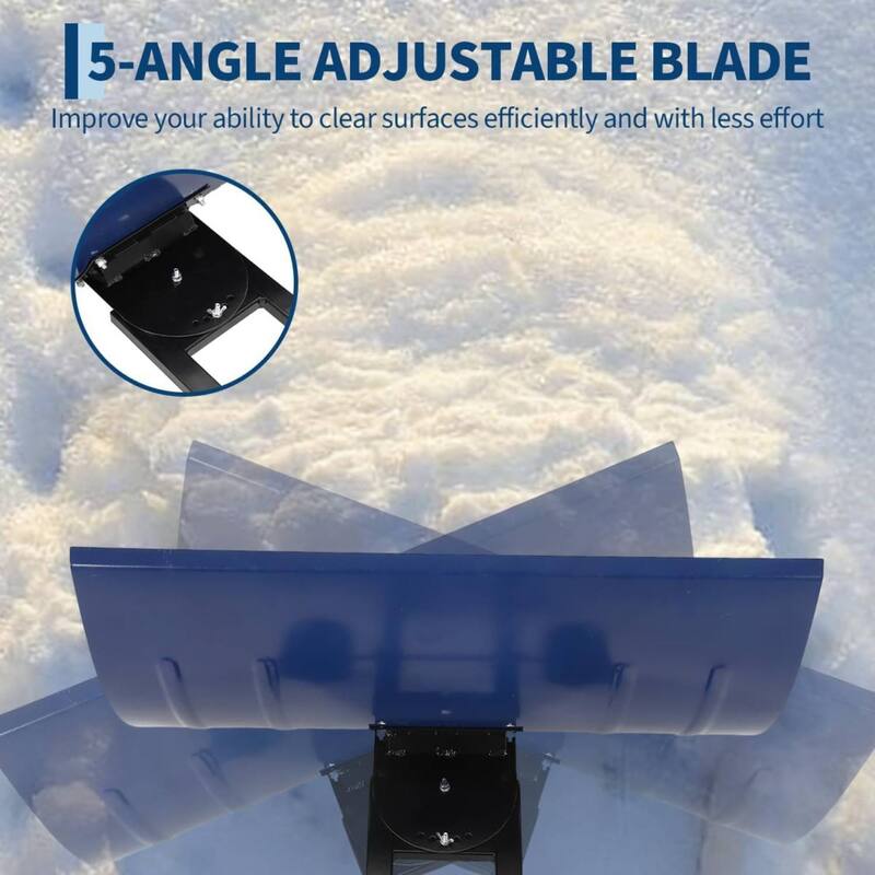 Heavy Duty 30-Inch Wheeled Snow Shovel with Adjustable Ergonomic Handle