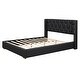 preview thumbnail 2 of 26, Queen Platform Bed with PU Leather Upholstery and Soft Headboard