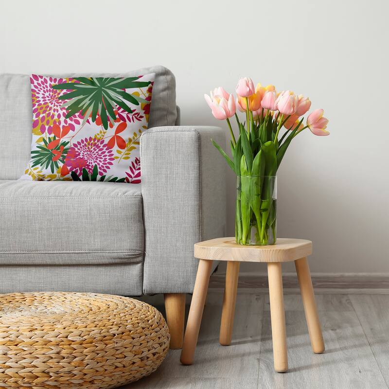 Jumble Floral Decorative Throw Pillow