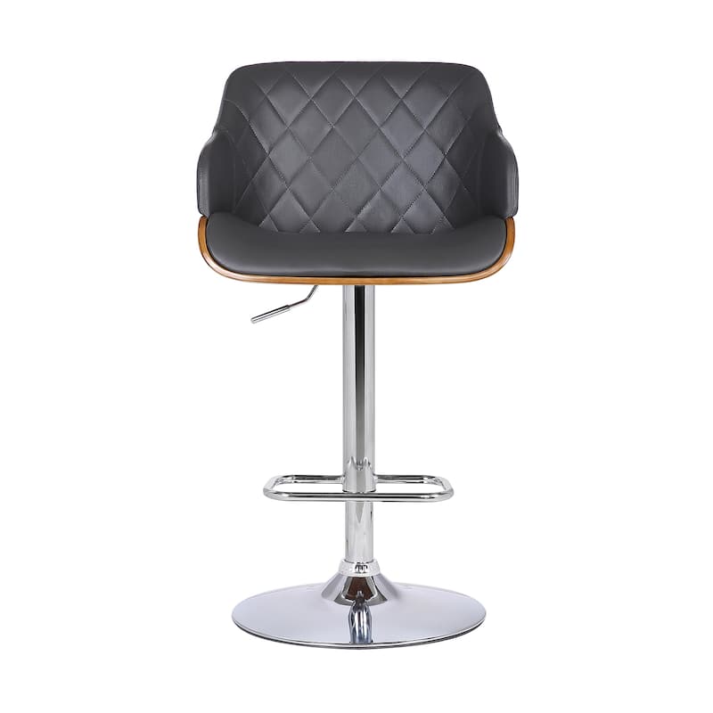 Toby Modern Adjustable Bar Stool, Upholstered Swivel Counter Height Chair with Metal Base