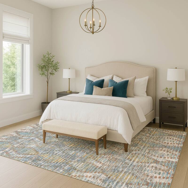 Machine Washable Indoor/ Outdoor Modern Ignacio Chantille Rug