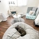 preview thumbnail 4 of 3, Wooden Round Table and 2 Chair Set for Kids, with Center Mesh Storage, Ages 3-6