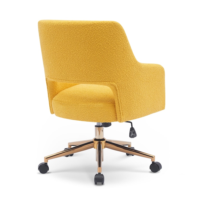 Boucle Upholstered Office/ Desk Chair - Swivel/ Adjustable Height