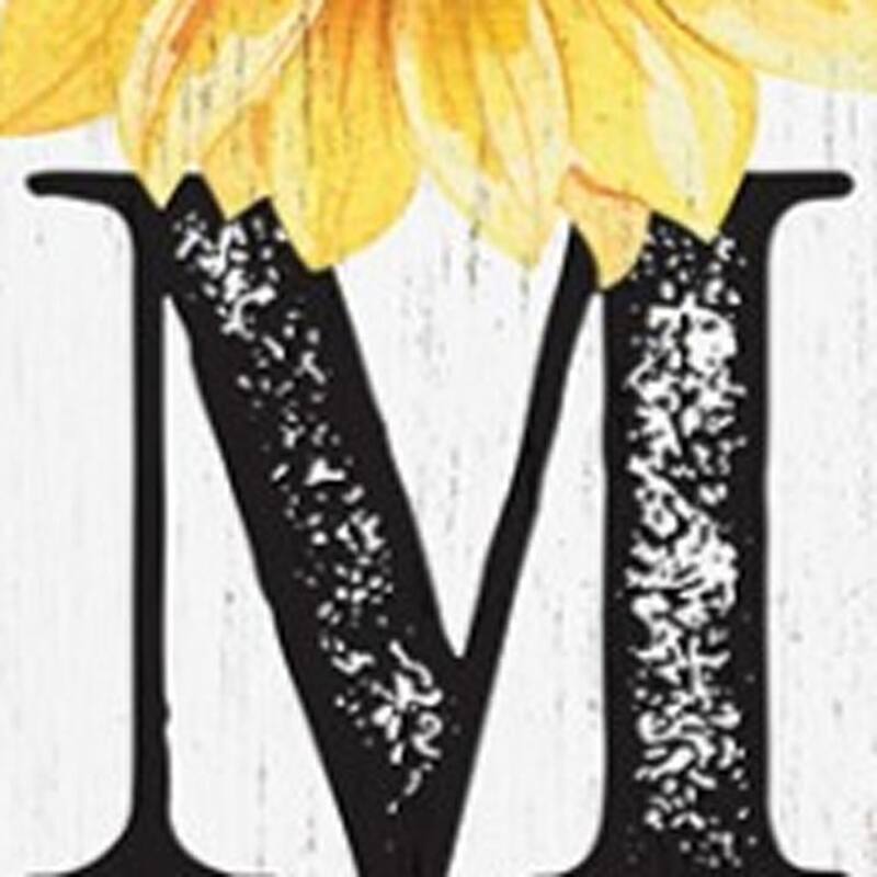 HomeRoots 36" White Black And Yellow Solid Wood Sunflowers Home Sweet Home Porch Sign