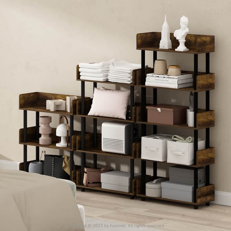 Furinno Turn-N-Tube 5-Tier Toolless Freestanding Multipurposes Display Rack, Espresso