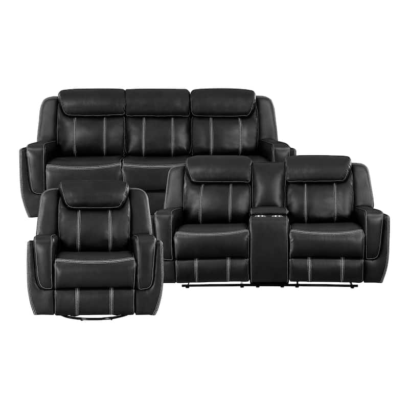 Manuel 3-Piece Manual Reclining Living Room Sofa Set
