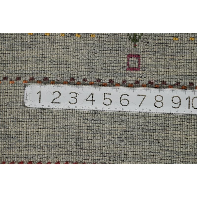 Hand Knotted Oriental 100% Wool Carpet Tribal Animal Pictorial Green Gabbeh Area Rug - 5' 10'' X 3' 11''