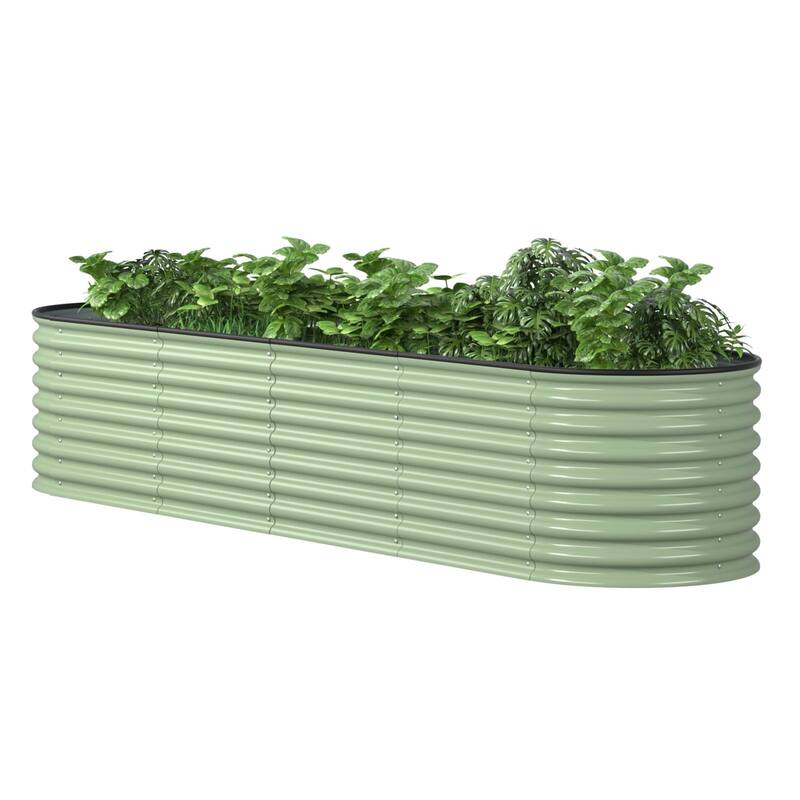 VEIKOUS 23.1''H Metal Galvanized Raised Garden Bed 9-in-1 Modular Outdoor Planter Box