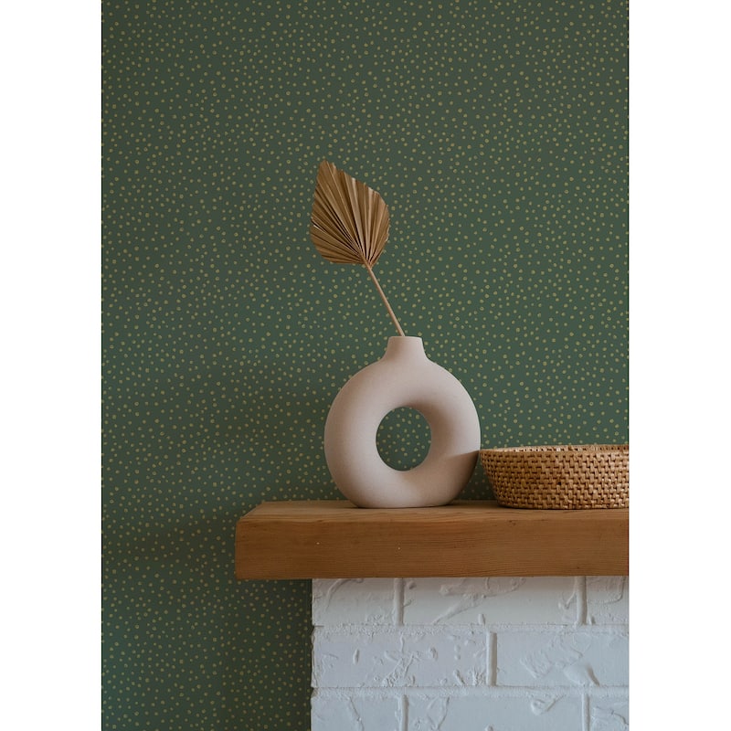 A-Street Prints Cassie Green Petite Polka Wallpaper