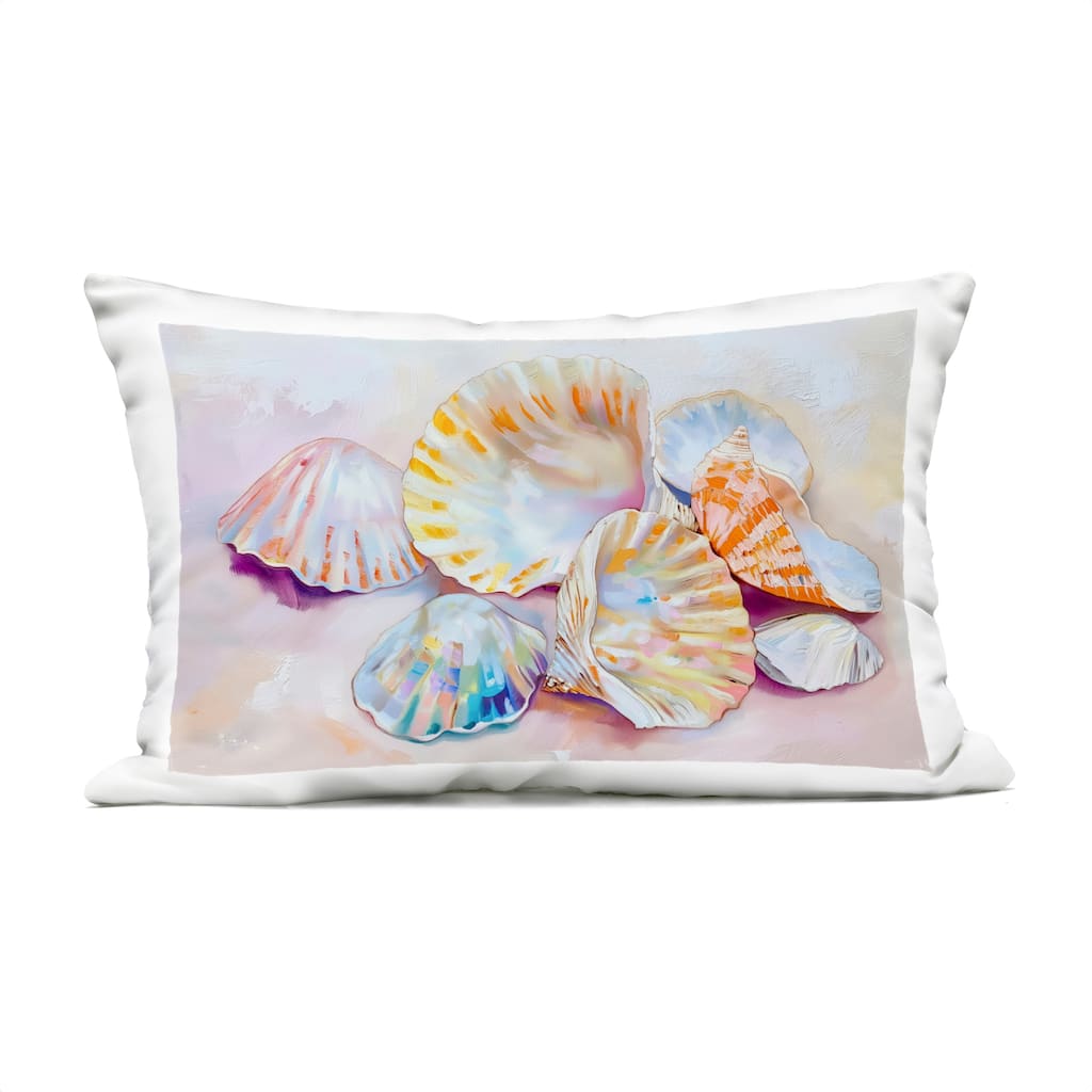 Stupell Pile of Various Seashells Printed Outdoor Throw Pillow Design by Arlington Prints