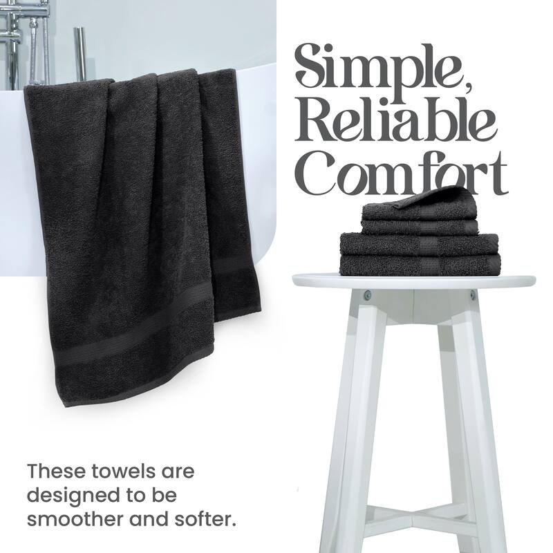 Utica 6-Piece Towel Set 100% Cotton Highly Absorbent & Soft