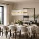 preview thumbnail 4 of 8, 36W Mid-Century Modern Gorgeous Brushed Gold S-Shaped Long Linear Crystal Integrated LED Island Light for Dining Room