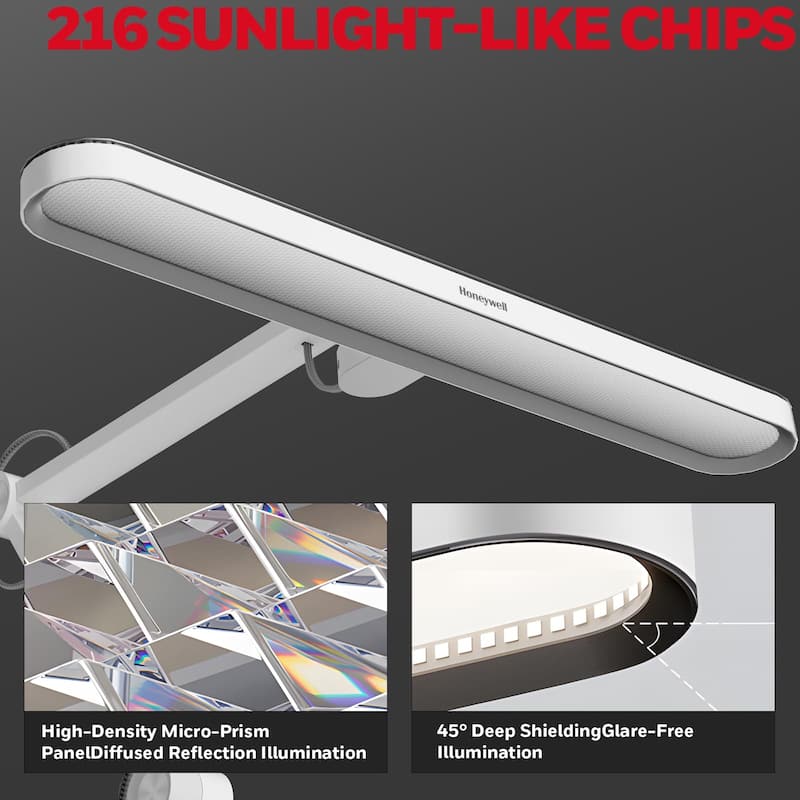 Honeywell Sunturalux™ Eye Caring LED Floor Lamp – 5000K Dimmable, Tall Lampara for Home Office Living Room