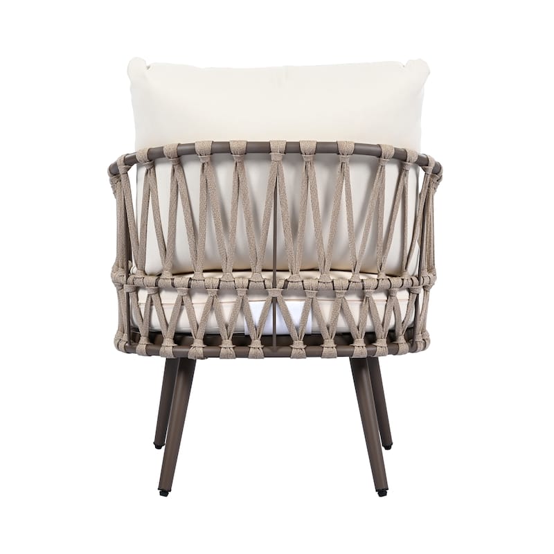 Patio Furniture Set Lounge Loveseat, 2 Accent Chairs and Coffee Table