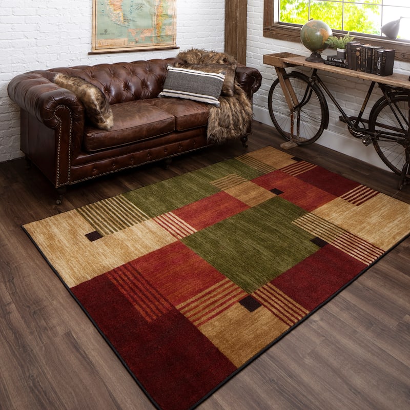 Mohawk Home Alliance Geometric Color Block Area Rug On Sale Bed