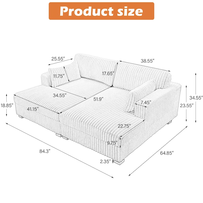 DREAMSIDEA Oversized Modular Sectional Sofa