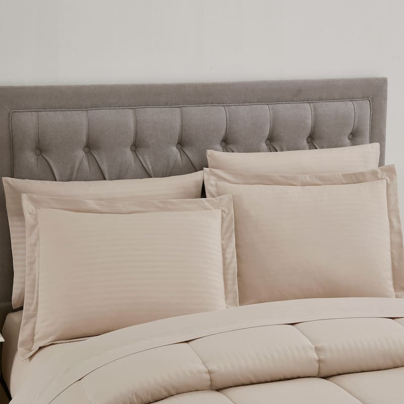 Soft Dobby 8-piece Striped Down Alternative Bed-in-a-Bag Set w/ Sheets