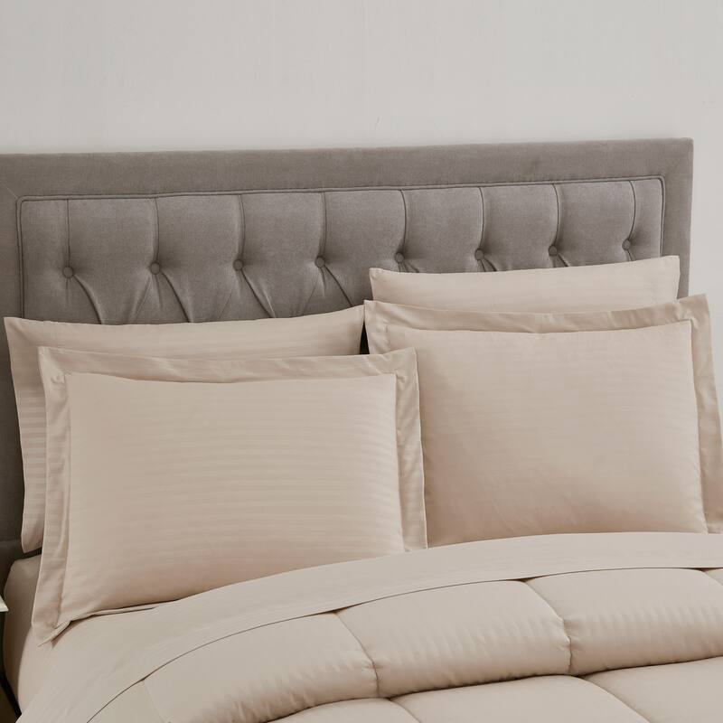 Sweet Home Collection 8 Piece Embossed Dobby Stripe Bed In A Bag All Season Complete Set