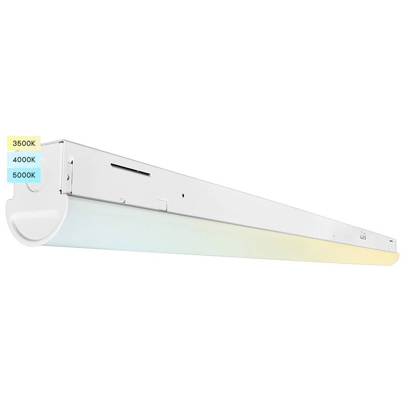 Luxrite 4FT LED Slim Shop Light, 34W/38W/45W, 5940 Lumens, 3 Color Selectable 3500K-5000K, Dimmable, Damp Rated - 3 Color Options 3500K/4000K/5000K