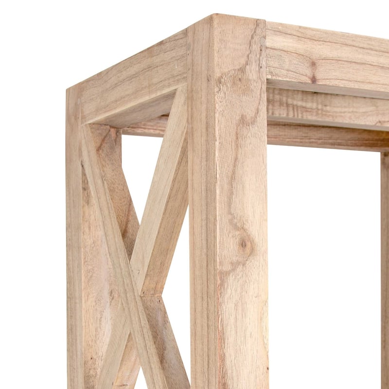 Unfinished Solid Mindi Wood Bookcase by East at Main