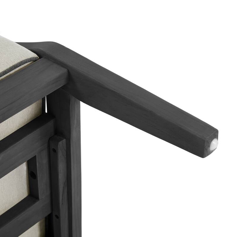 6-Piece Outdoor Teak Seating Set Armchair Patio Conversation Sets with 2 Tables, Cushion