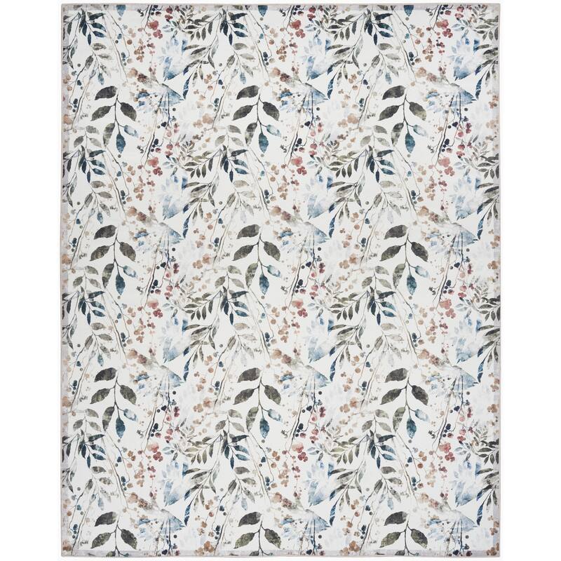 Nourison Washables Indoor Multicolored Floral Area Rug