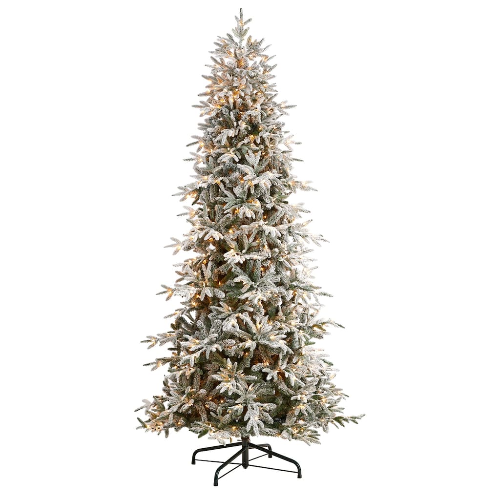 9.5Ft Artificial Christmas Tree with Lights - Spruce Holiday Tree, Festive Decor, Bendable Branches, Indoor Xmas Tree