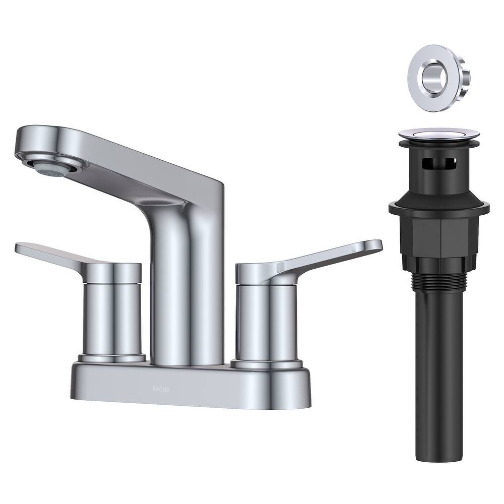 Kraus FUS-14102 Indy 1.2 GPM Centerset Bathroom Faucet with Push