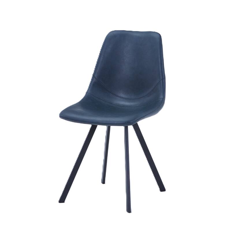 Markley Modern PU Leather Upholstered Ergonomic Mid-Back Accent Chair with Metal Legs Set of 4