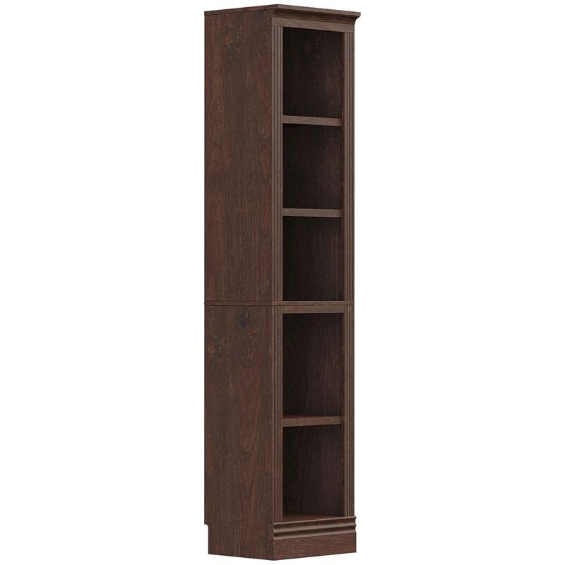 VAUXHILL & CO. Halston Narrow Bookcase, Adjustable Open Shelving Unit, Cherry - 52.7