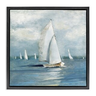 Stupell Cruising Sailboat Seascape Framed Floater Canvas Wall Art ...