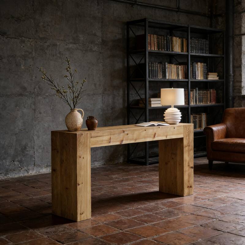 Wood Side Table, Minimalist Design Hallway Table, Console table