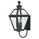 preview thumbnail 1 of 5, VAXCEL Nottingham 26.75 in. H 3-Light Black Transitional Outdoor Wall Sconce, Steel, Clear Glass Shade, LED Compatible Textured Black - 12-in W x 26.75-in H x 13.75-in D