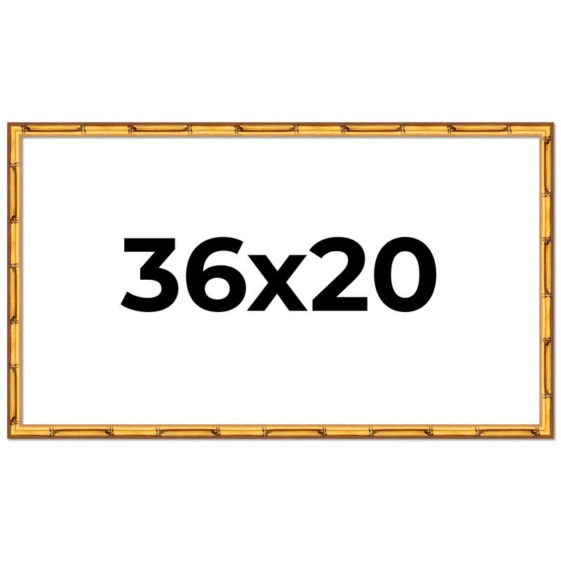 36x20 Frame Gold Bamboo Picture Frame Modern Photo Frame Includes UV Acrylic Shatter Guard Front Acid Free Foam Backing Board