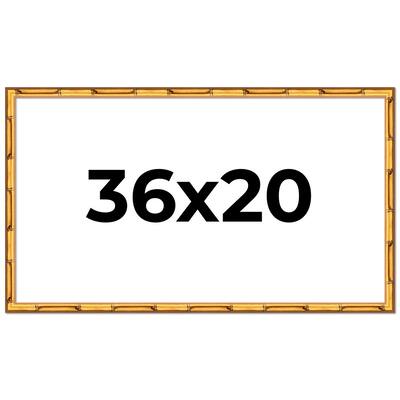 36x20 Frame Gold Bamboo Picture Frame Modern Photo Frame Includes UV Acrylic Shatter Guard Front Acid Free Foam Backing Board