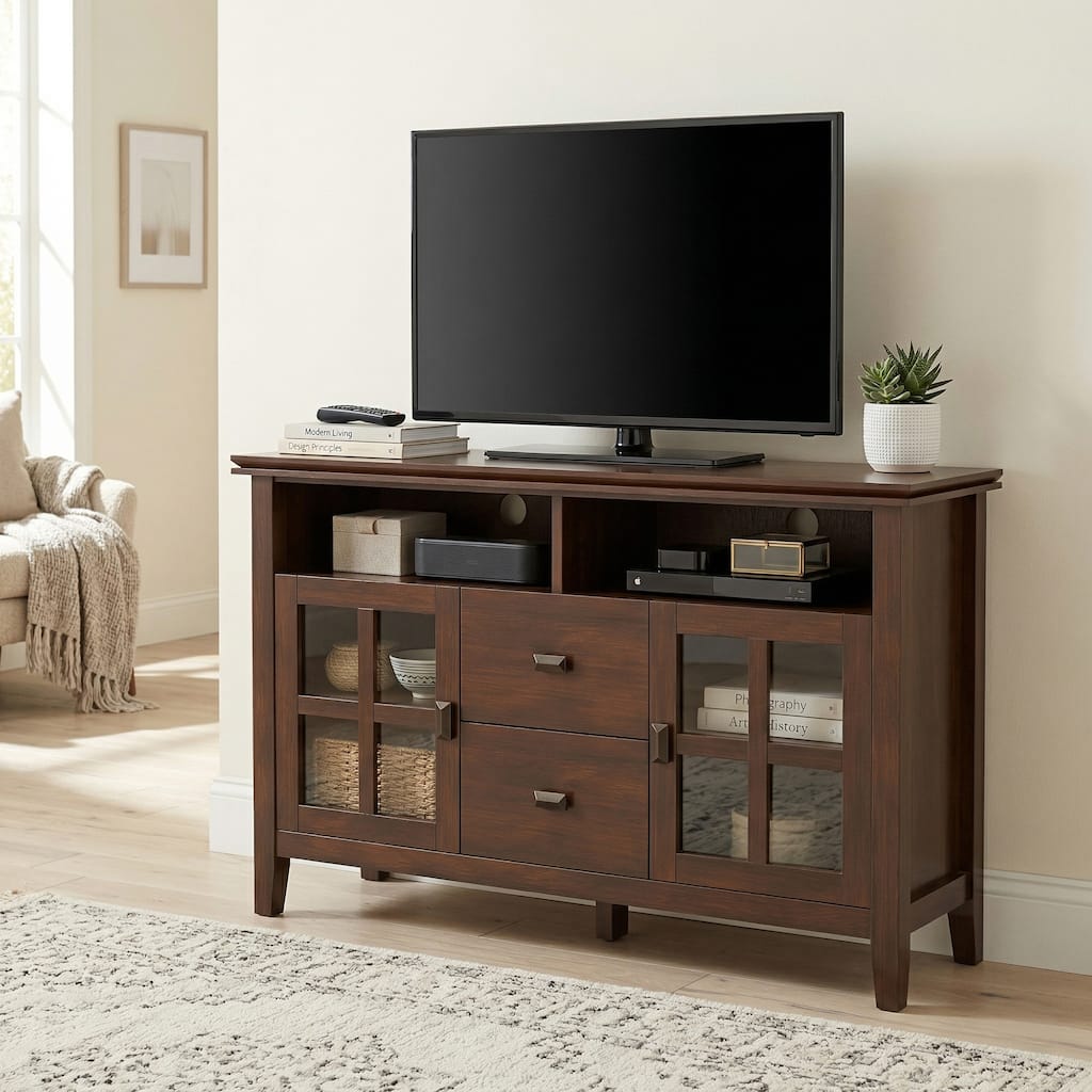 WYNDENHALL Stratford 48 inch Wide TV Stand For TVs up to 55 inches - 48"d x 16"w x 30"h