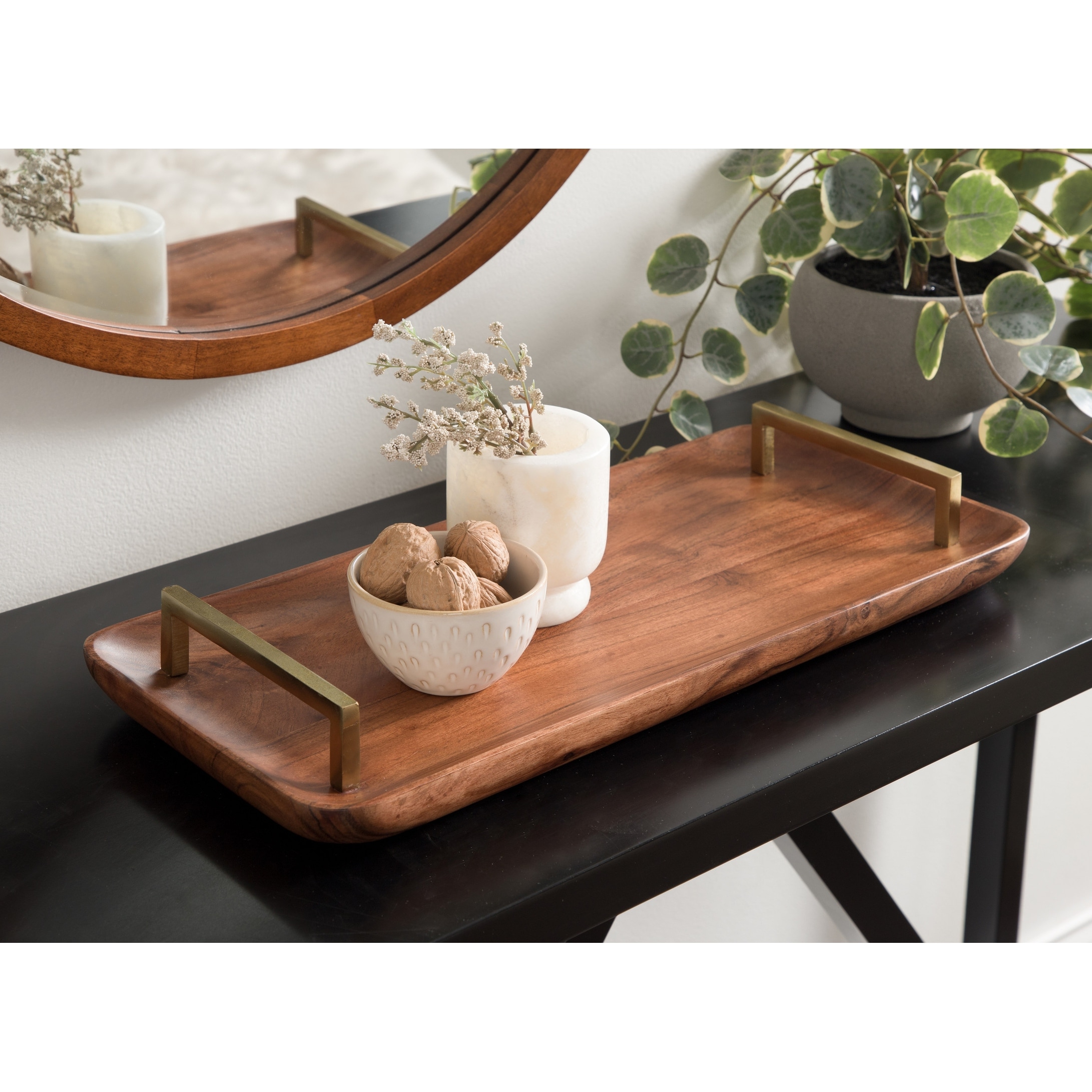 Kate and Laurel Cantwell Wood Decorative Tray - 18x8