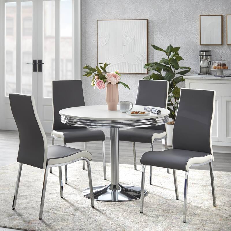 Simple Living Torrance 5-Piece Retro Dining Set - White/Grey