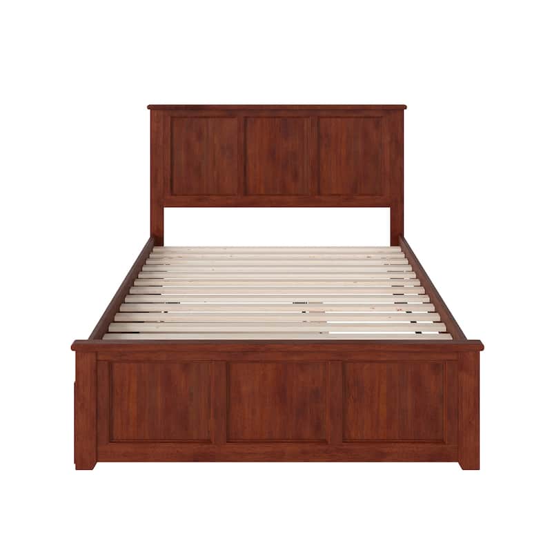 Madison Full Bed with Footboard and Twin Trundle in Walnut