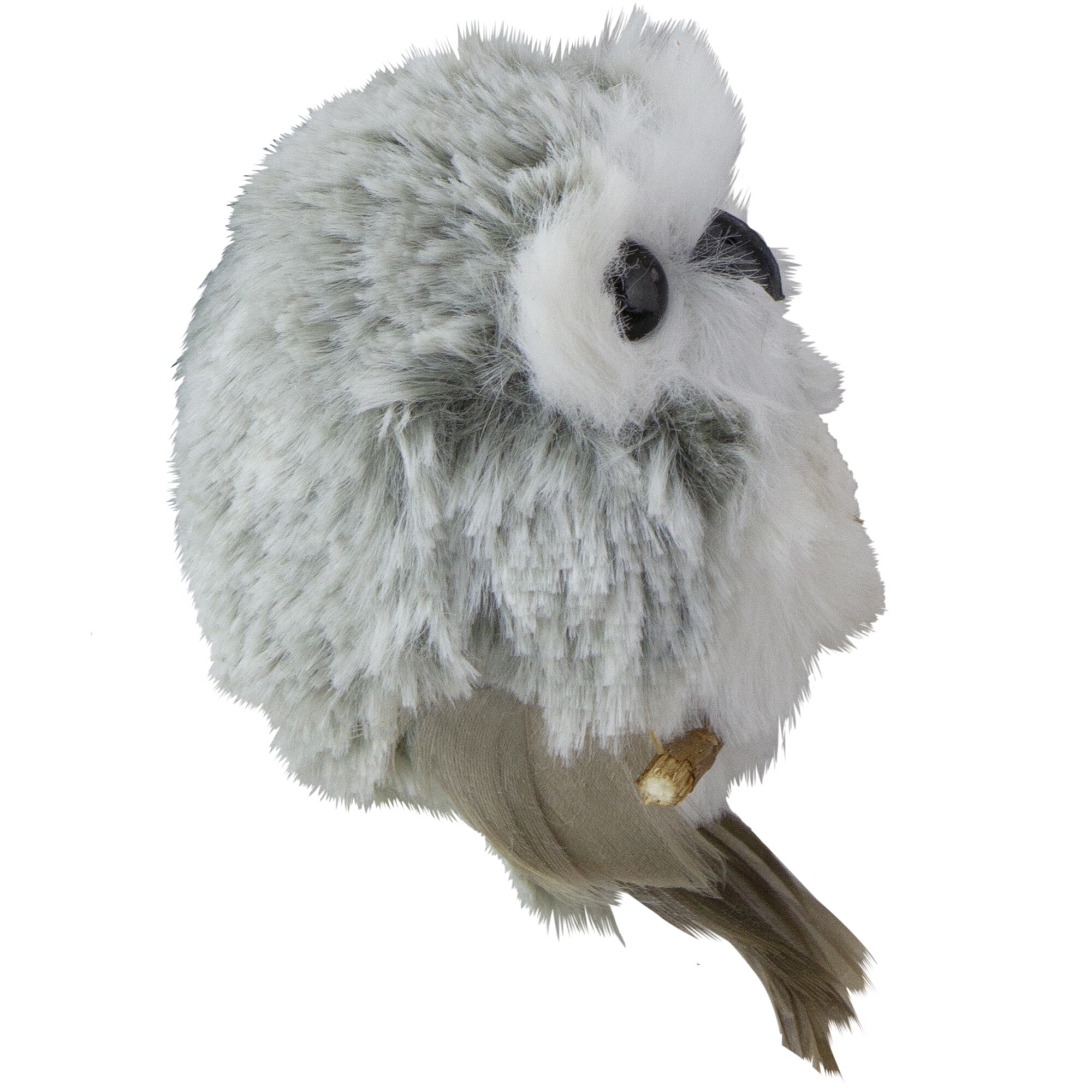 Fun White Fluff Round Baby Owl Ornament with Legs 3 3/4 your choice