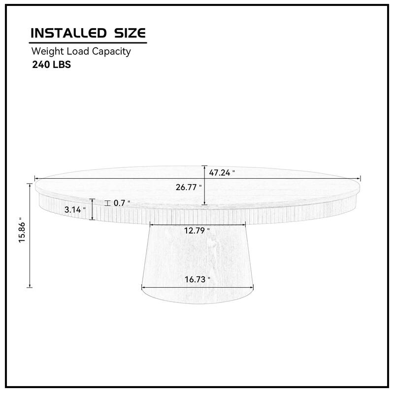 Modern Oval Coffee Table Drum-Shaped Coffee Table Multifunctional Coffee Table with Base, for Living Room‌
