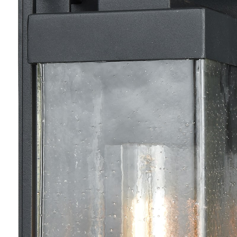 Elk Home Overton Matte Black With Seedy Glass 1 Light Wall Sconce