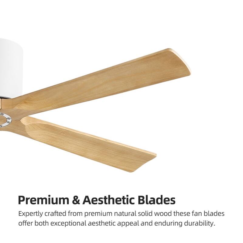 MLiAN 52 In. 5 Solid Wood Blades Indoor Ceiling Fan with Remote - 52 inch